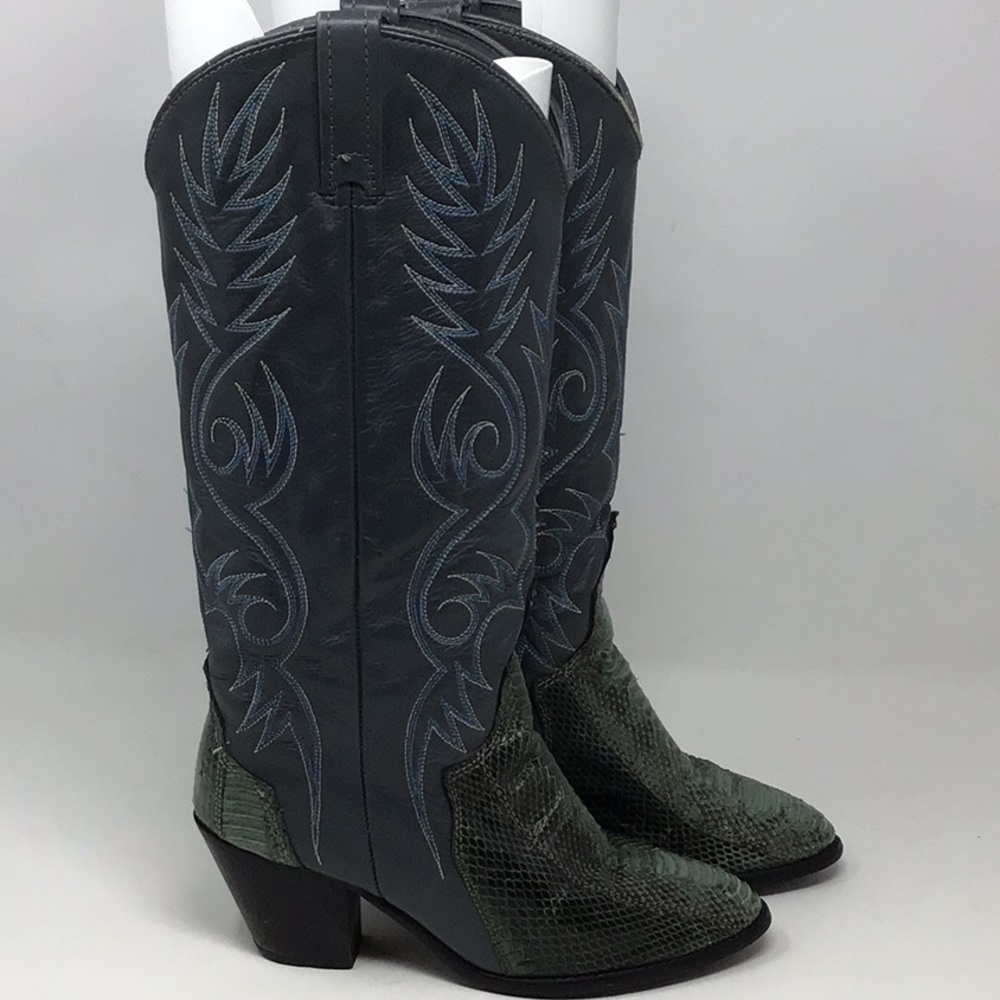 Vintage Acme Snakeskin sz 5 1/2 B Leather Boot - Picture 5 of 12